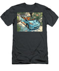 Colorful Car in Driveway Blue Vehicle Toyota Prius 2010 Hatchback Cartoon Car Vibrant Blue Cartoon C Hollie Love T-Shirt
