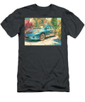 Colorful Compact Car in Garden Nissan Versa 2006 Hatchback Outdoor Scene Blue Car Vibrant Blue Car I Hollie Love T-Shirt
