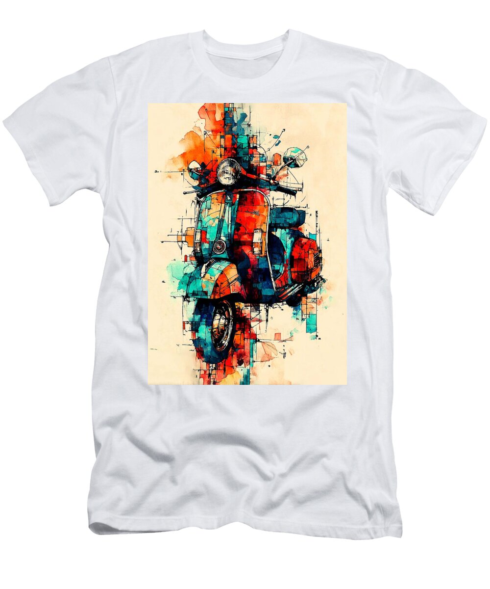 Colorful Geometric Scooter Suzuki Burgman 400 Hugo Boyle T-Shirt