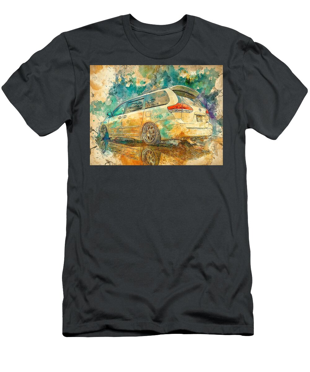 Colorful Minivan Reflection Modern Vehicle Toyota Sienna 2004 Minivan Car Artwork Artistic Car Paint Hollie Love T-Shirt