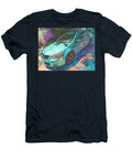 Colorful Pontiac Sedan in Driveway Pontiac G6 2013 Sedan Street Art Colorful Car Vibrant Teal Car Ar Hollie Love T-Shirt