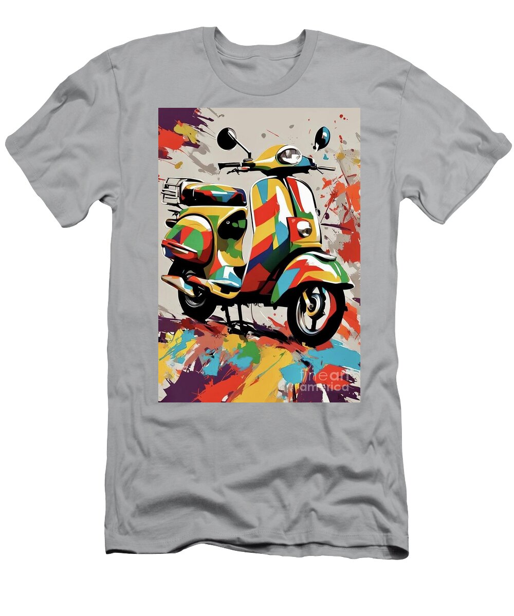 Colorful Retro Scooter Design Carnegie Forty Two T-Shirt