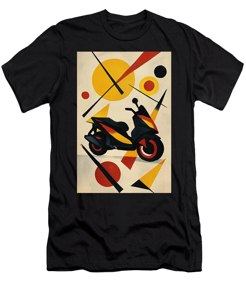 Colorful Scooter with Geometric Shapes Piaggio Mp3 500 Hpe Sport Et Business 2018 Bikes Scooter Ashtyn Treutel T-Shirt