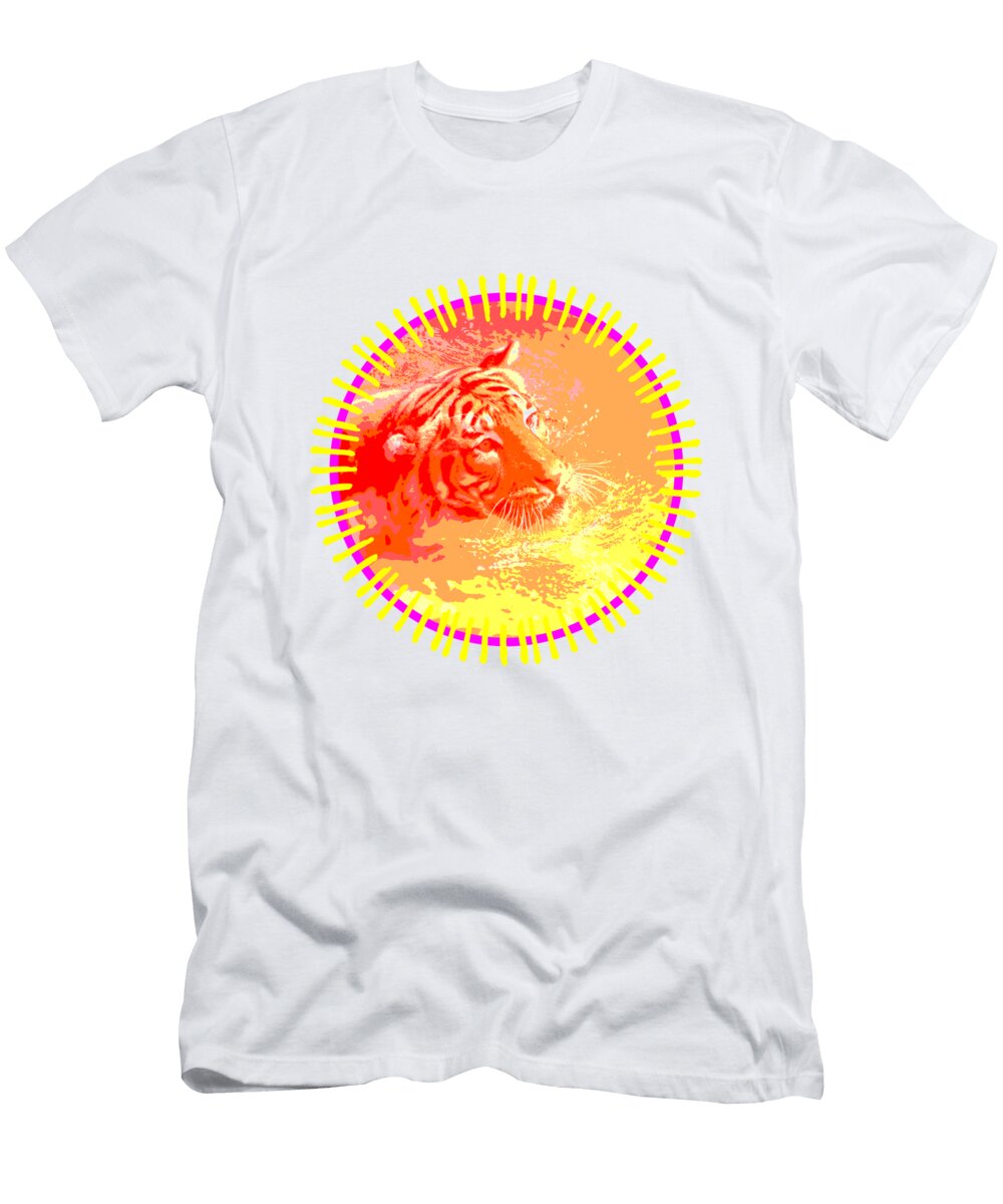 Colorful Tiger Gold Target T-Shirt