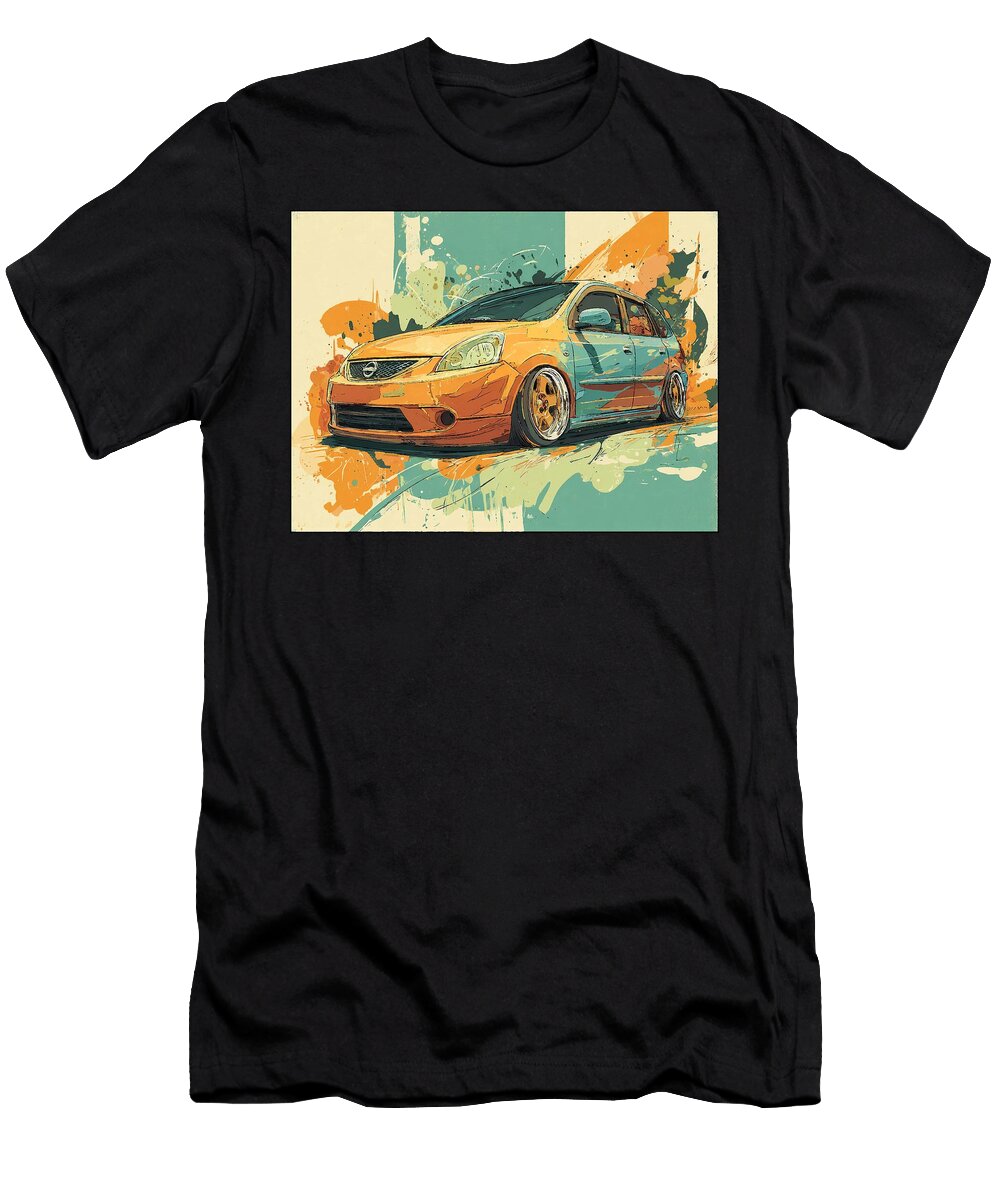 Colorful Urban Car Design Nissan Versa 2006 Hatchback Colorful Car Urban Art Vibrant Car Art Hollie Love T-Shirt