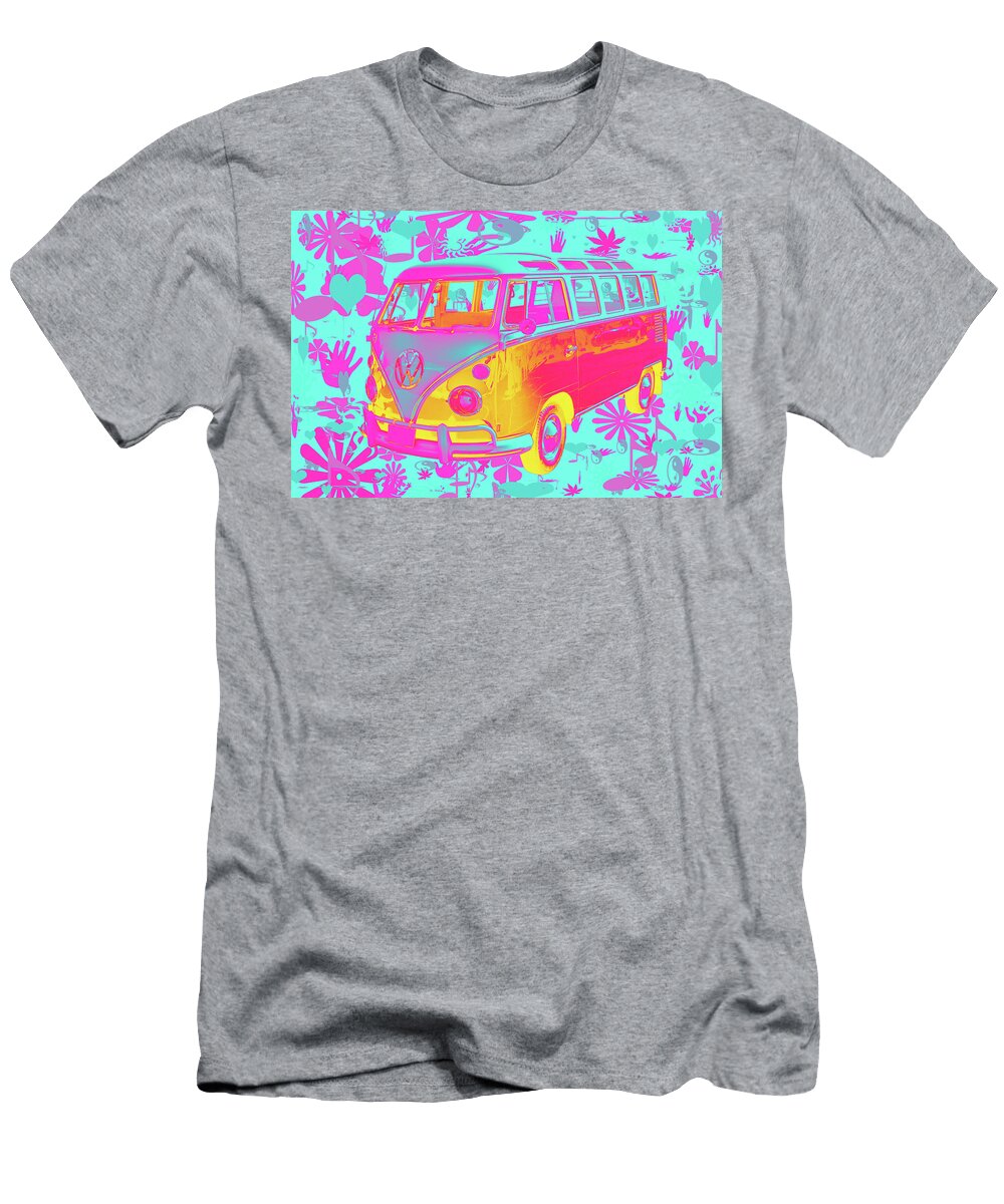 Colorful VW 21 Window Mini Bus Pop Art Image Keith Webber Jr T-Shirt