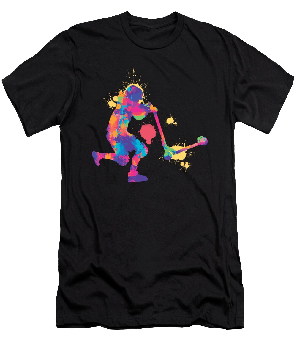 Colorful Watercolor Freestyle Scooter Licensed Art T-Shirt