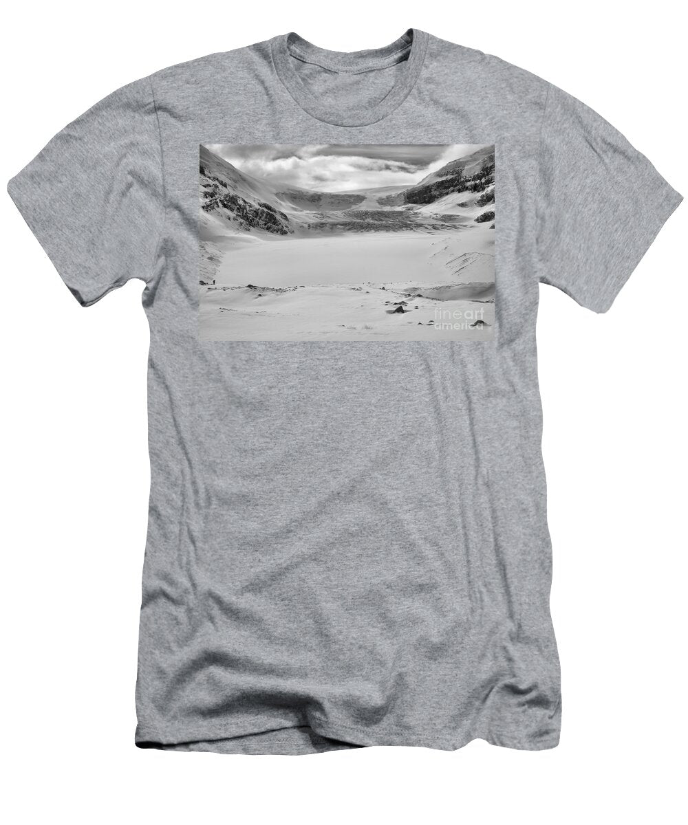 Columbia Icefield Icy Blue Winter Views Black and White Adam Jewell T-Shirt
