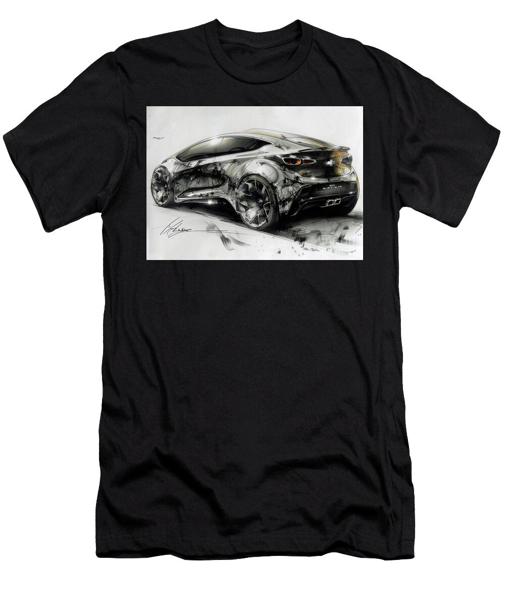 Concept Chevrolet Bolt Ev Car Sketch Rear View Design Lowell Harann T-Shirt
