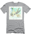 Cottage At the Shore 7 Starfish Driftwood and Seashell Over Wood Audrey Jeanne Roberts T-Shirt