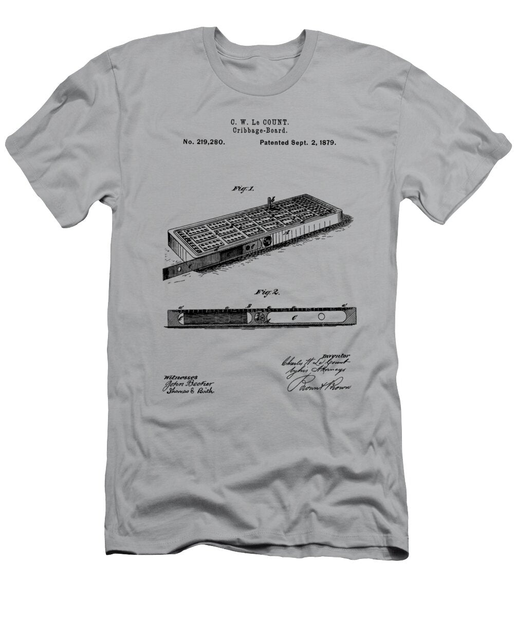 Cribbage Board 1879 Patent Art Prior Art Design T-Shirt