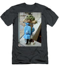 Crochet Yoda on Blue Lego Scooter Masha Batkova T-Shirt