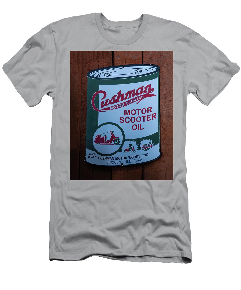 Cushman Motor Scooter Oil Sign Flees Photos T-Shirt