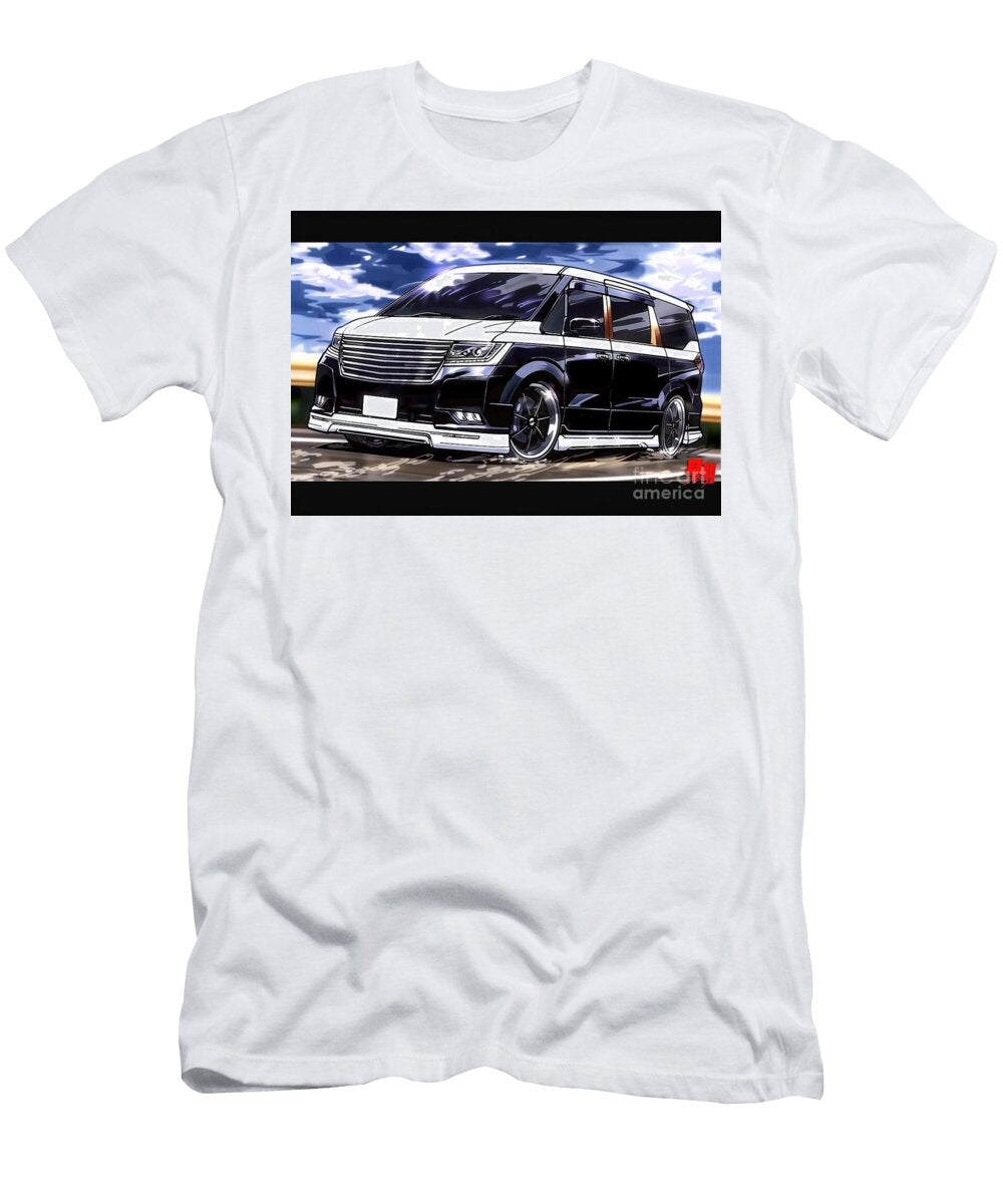 Custom Black and White Minivan Illustration Destiney Sullivan T-Shirt