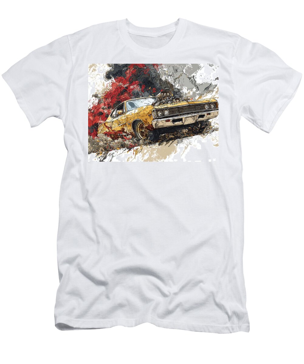 Custom Design Vintage Car 1970 Dodge Polara Super 383 Car Powerful Engine Elmer Powers T-Shirt