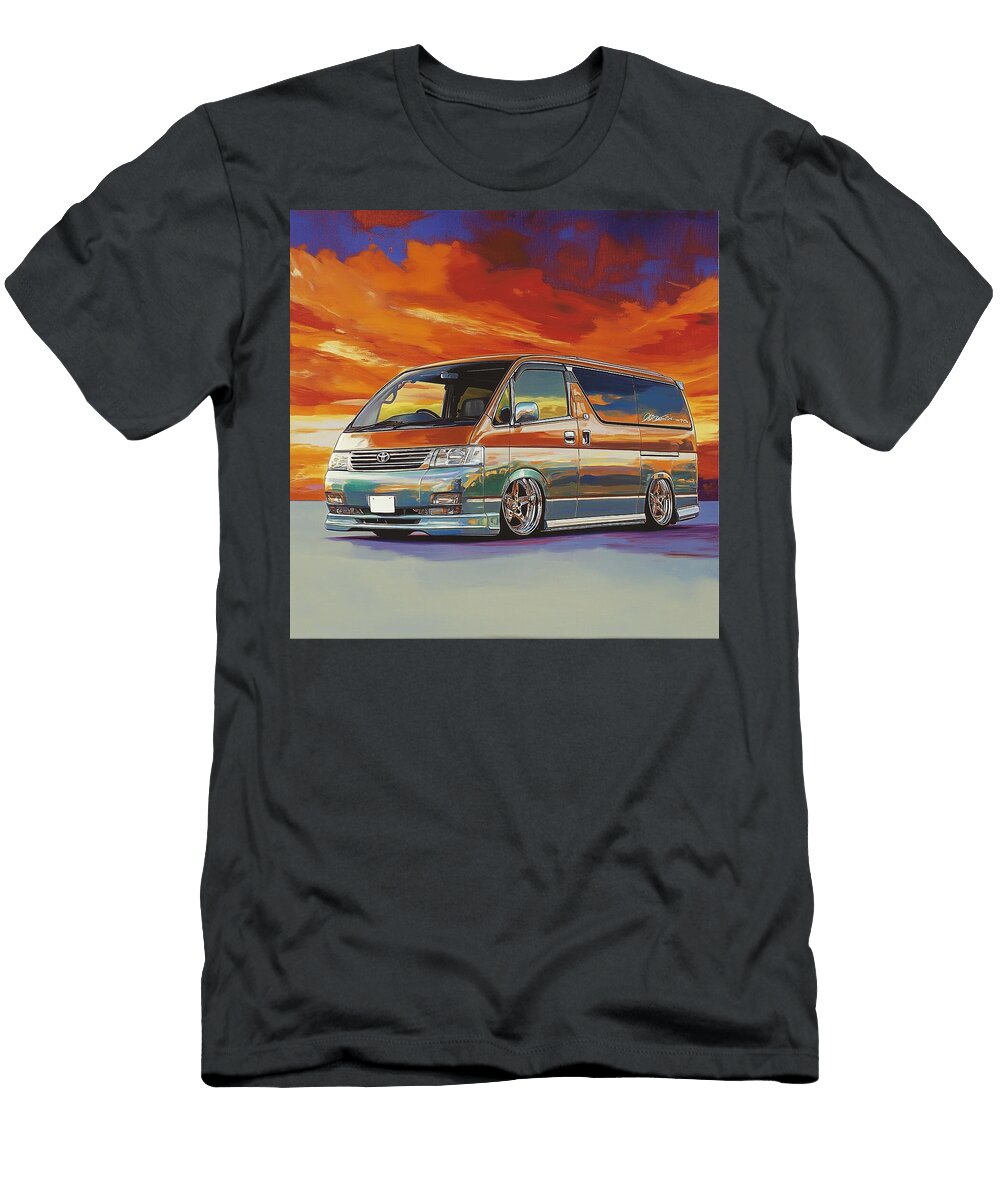 Custom Van At Sunset Custom Car Design Sunset Vehicle Toyota Alphard 2002 Japan Minivan Jdm Car Colo Grayson Sheppard T-Shirt