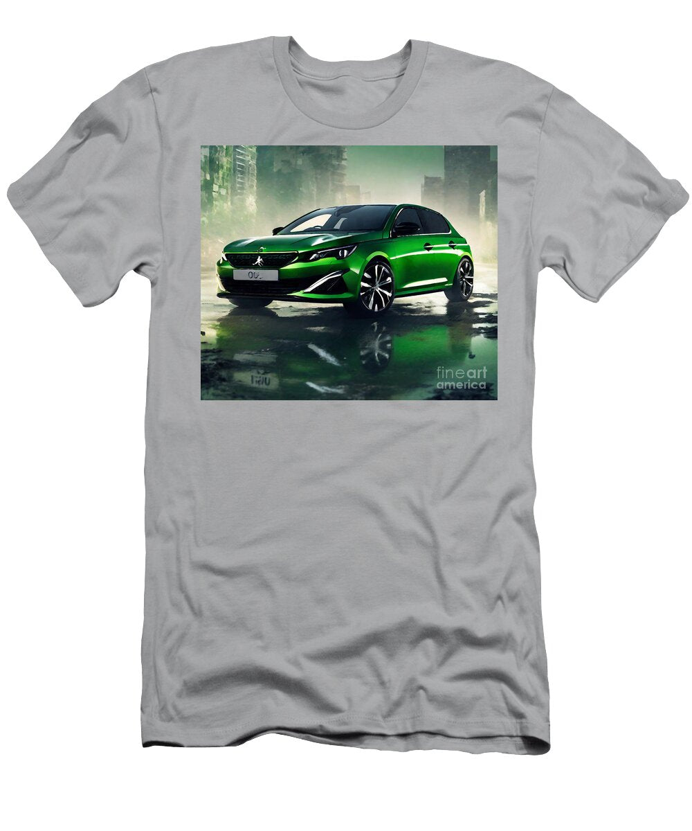 Dark Fantasy 724 2022 Peugeot 308 Front View Exterior Green Hatchback Cortez Schinner T-Shirt