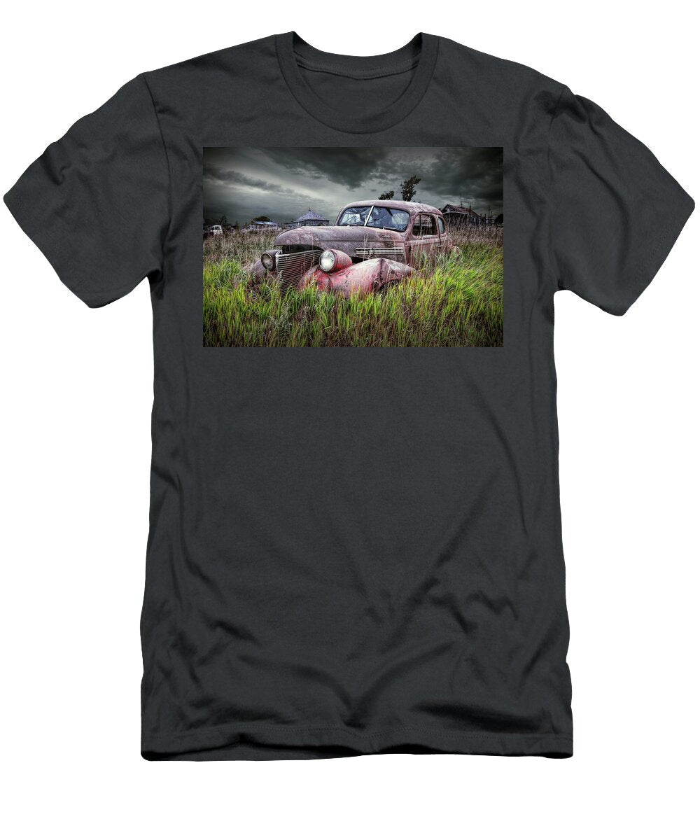 Derelict Vintage Auto Abandoned in the Ghost Town By Okaton South Dakota Randall Nyhof T-Shirt