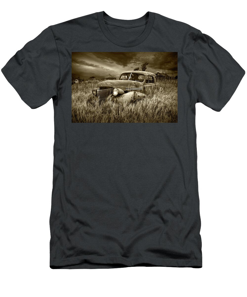 Derelict Vintage Auto in Sepia Tone Randall Nyhof T-Shirt