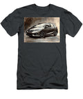 Detailed Illustration of a Black Hatchback Car Honda Fit Car Lowell Harann T-Shirt