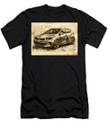Detailed Pencil Sketch of a Modern Hatchback Car Kia Rio Car Lowell Harann T-Shirt