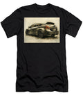 Detailed Sketch of a Black Hatchback Car Nissan Versa Car Lowell Harann T-Shirt