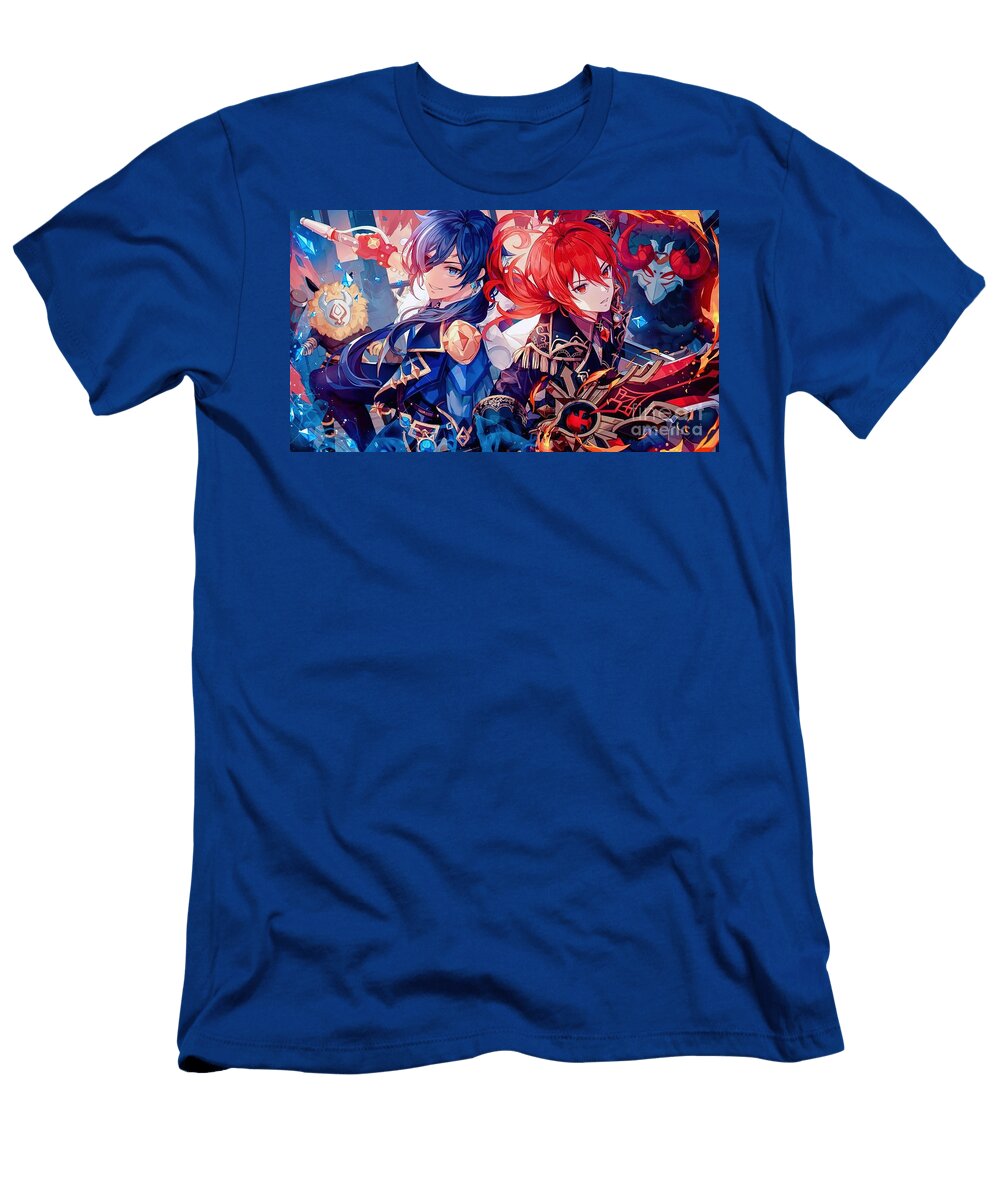 Diluc Kaeya Fire Ice Genshin Impact Clark Chelsea T-Shirt