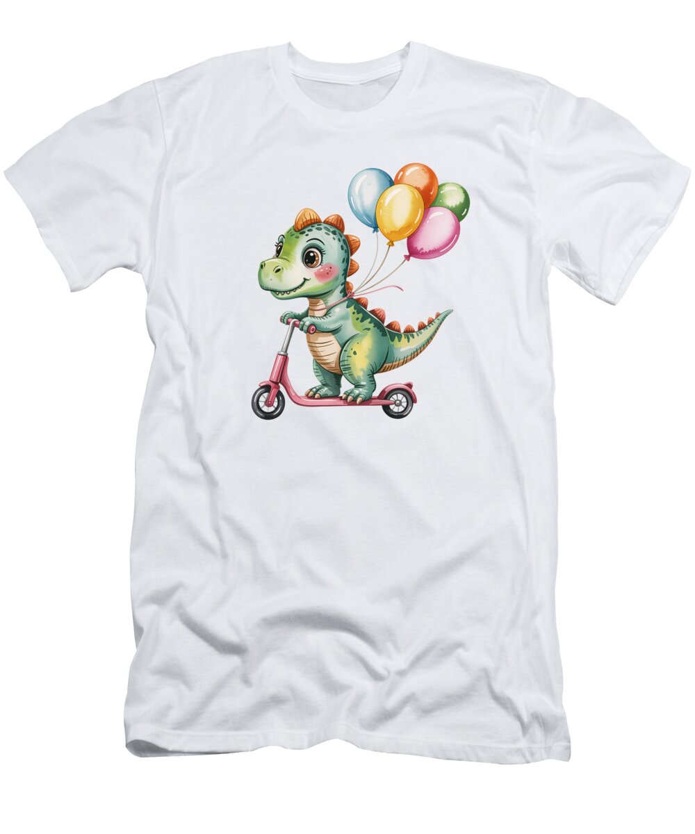 Dinosaur Joyride with Balloons Joanna Redesiuk T-Shirt