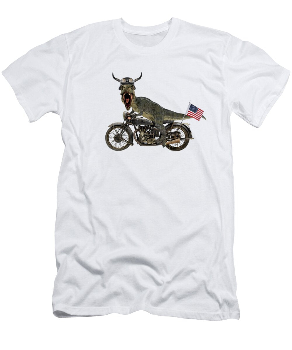 Dinosaur Motorbike Lover Madame Memento T-Shirt