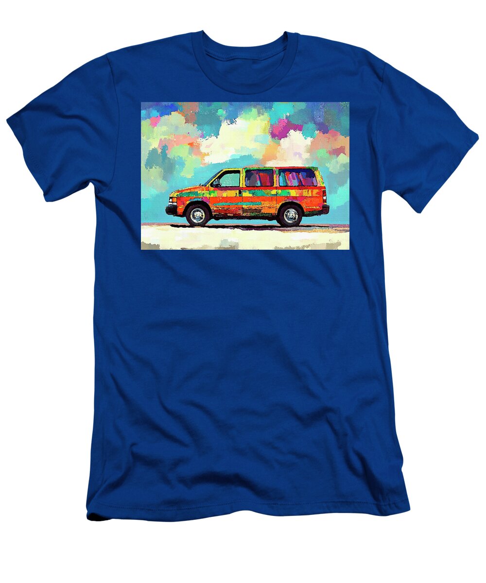 Dodge Grand Caravan 1984 USA Minivan Colorful Van in Abstract Landscape Pollard Halle T-Shirt