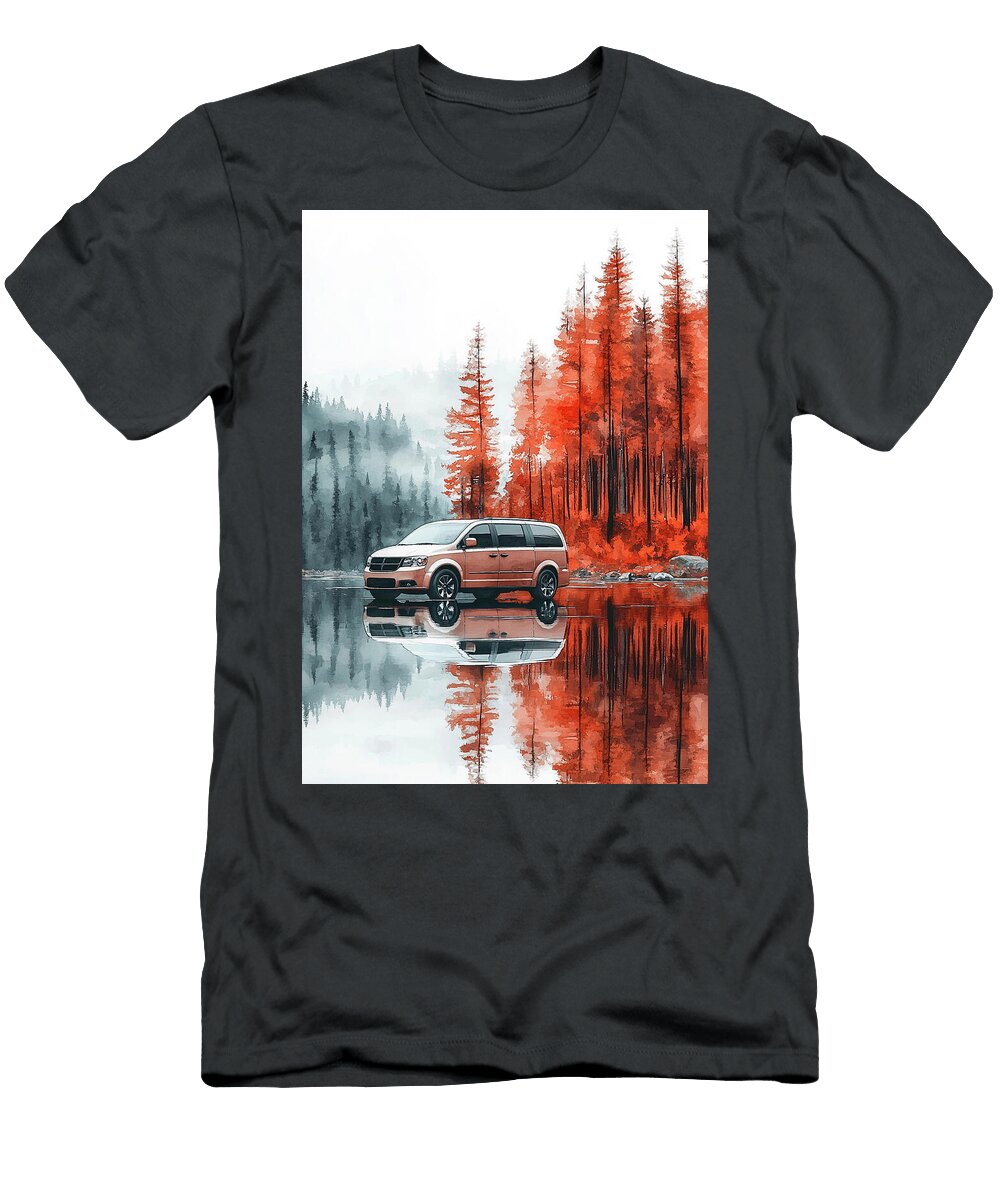 Dodge Grand Caravan Car Watercolor Painting Kari Goldfalse T-Shirt