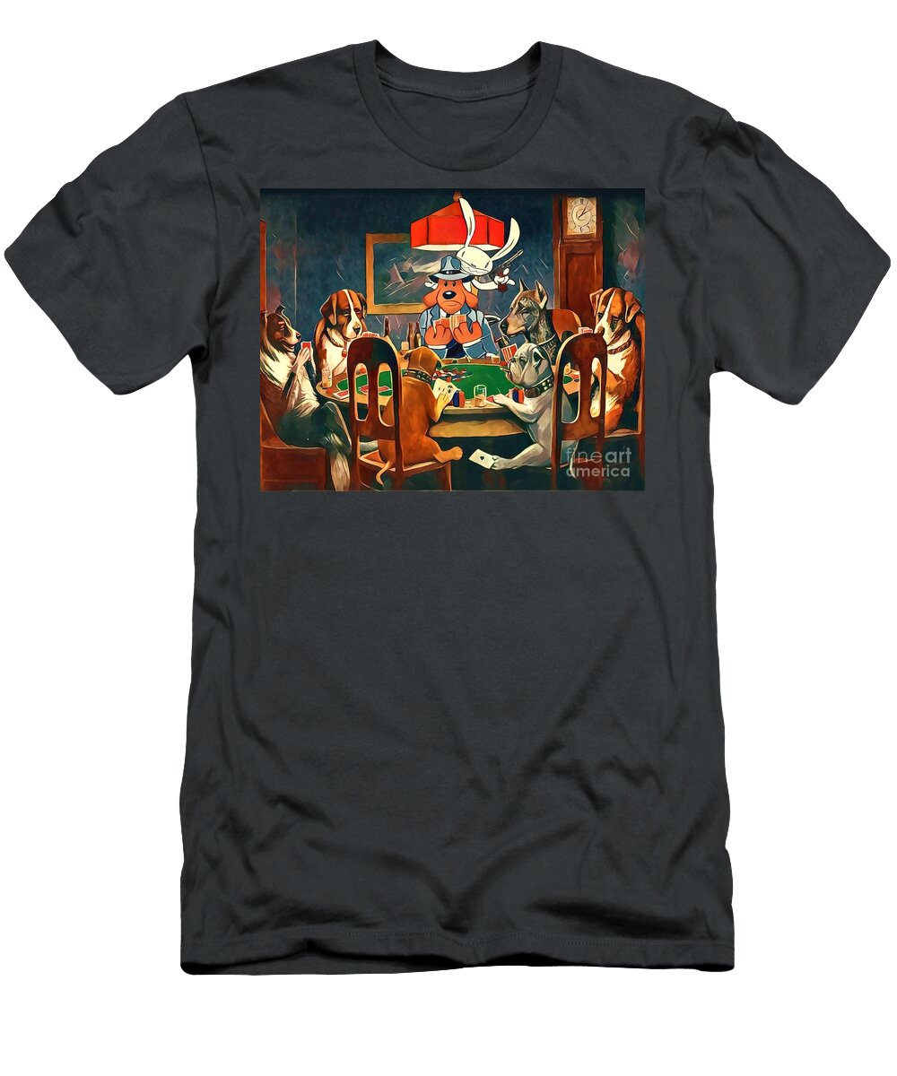 Dog and Rabbit Playing Poker Sam Max S Gadgets Nicole Adam T-Shirt