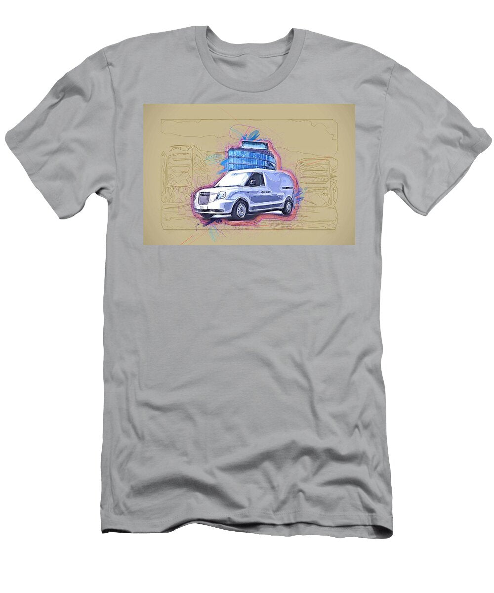 Drawing Levc Lcv Minivans 2020 Cars Cargo Transport Colorful Abstract Artwork Mixed Media Painting Ola Kunde T-Shirt