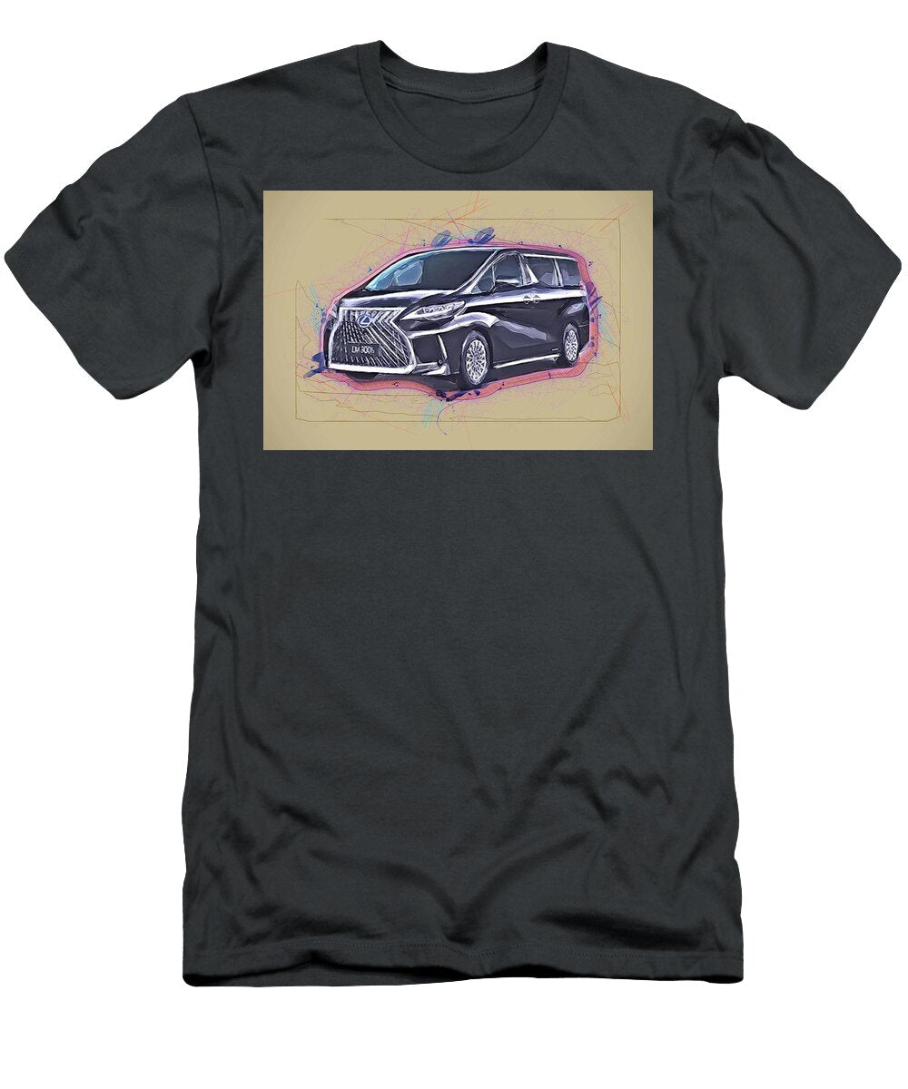 Drawing Lexus Lm 300h Minivans 2020 Cars Luxury Japanese Colorful Abstract Artwork Mixed Media Painting Ola Kunde T-Shirt