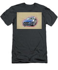 Drawing Mazda 3 2017 Japanese Cars Blue Hatchback Colorful Abstract Artwork Mixed Media Painting Ola Kunde T-Shirt