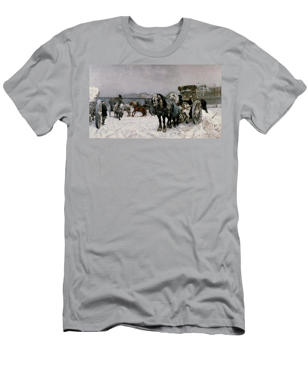 Driving Snow on the Seine 1880 Watercolor on Paper Christian Eriksen Skredsvig T-Shirt