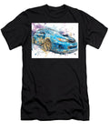 Dynamic Blue Sports Car Subaru Impreza Wrx Sti 2007 Hatchback Abstract Art Racing Car Racing Car Abs Hollie Love T-Shirt