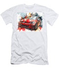 Dynamic Red Sports Car Volkswagen Golf Gti 2015 Hatchback Red Car Abstract Art Abstract Red Car Pain Hollie Love T-Shirt