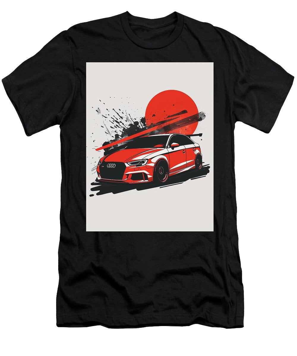 Dynamic Tuner Audi S3 Euro Hatchback Red Sports Car Graphic Design Cortez Schinner T-Shirt