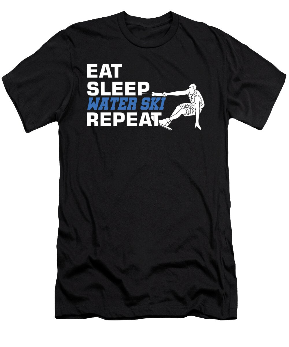Eat Sleep Waterski Repeat Skiing Motorboat Water Sports Waterskier Skiing Gift Thomas Larch T-Shirt