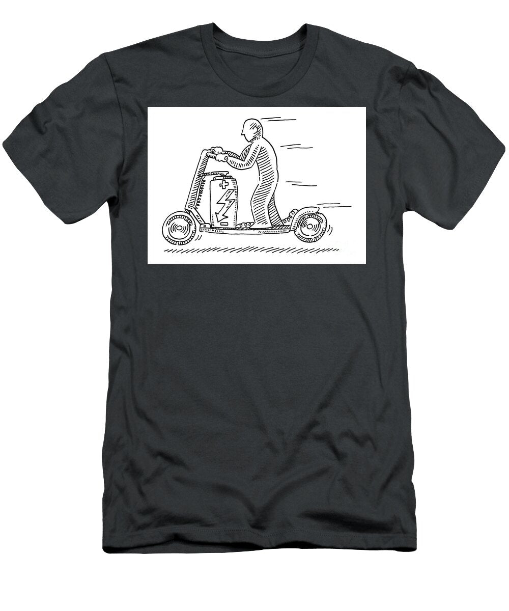 Electric Motor Scooter Drawing Frank Ramspott T-Shirt