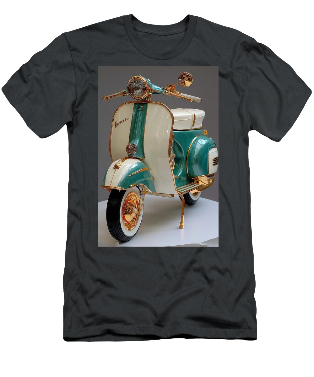 Elegant Vintage Vespa Scooter Vintage Vespa Gilded Luna Farmer T-Shirt