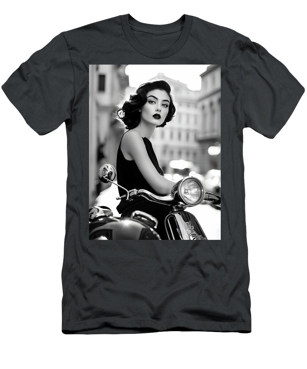 Elegant Woman on a Vintage Scooter Akira Designhouse T-Shirt