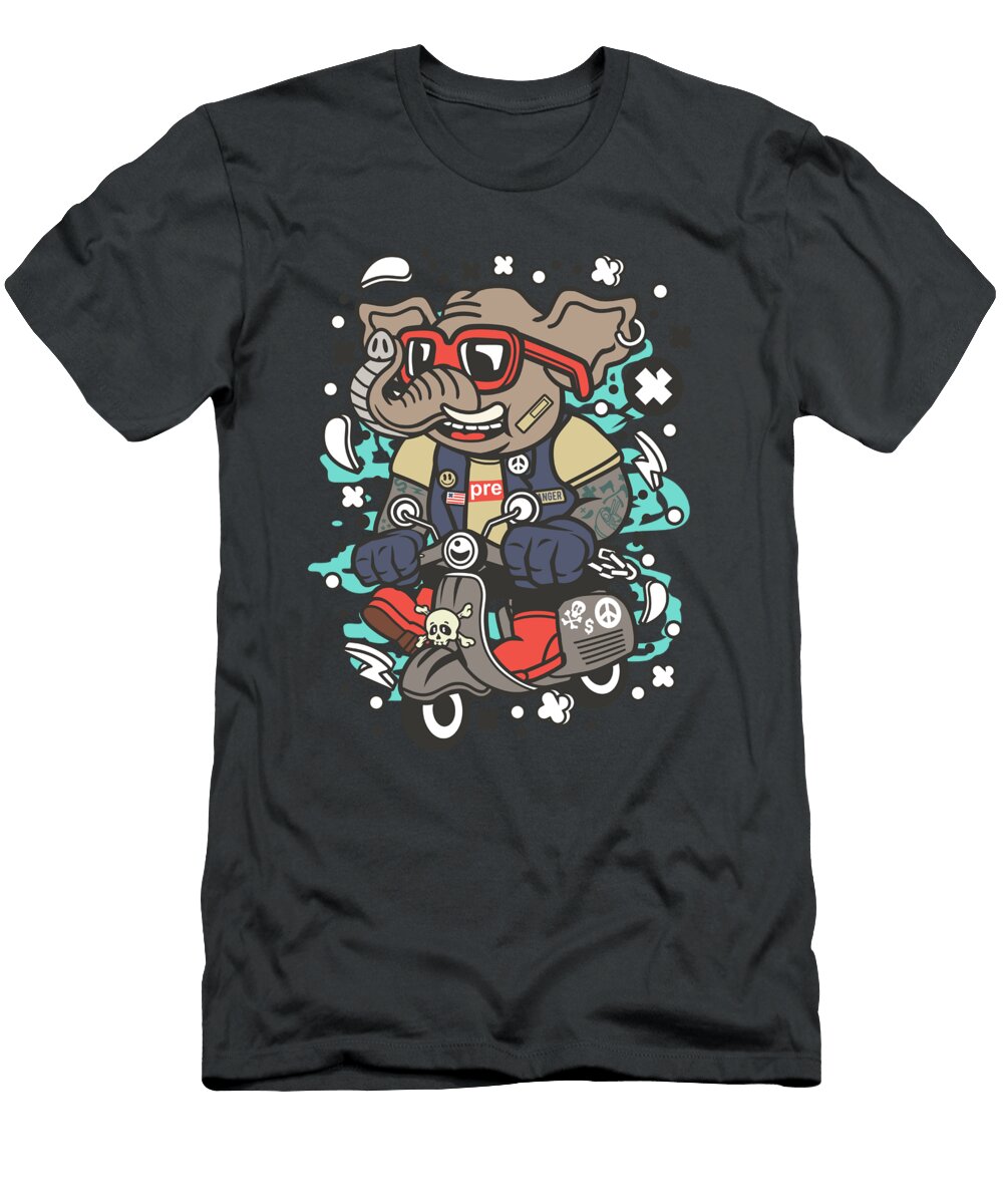 Elephant Scooterist the Curve T-Shirt