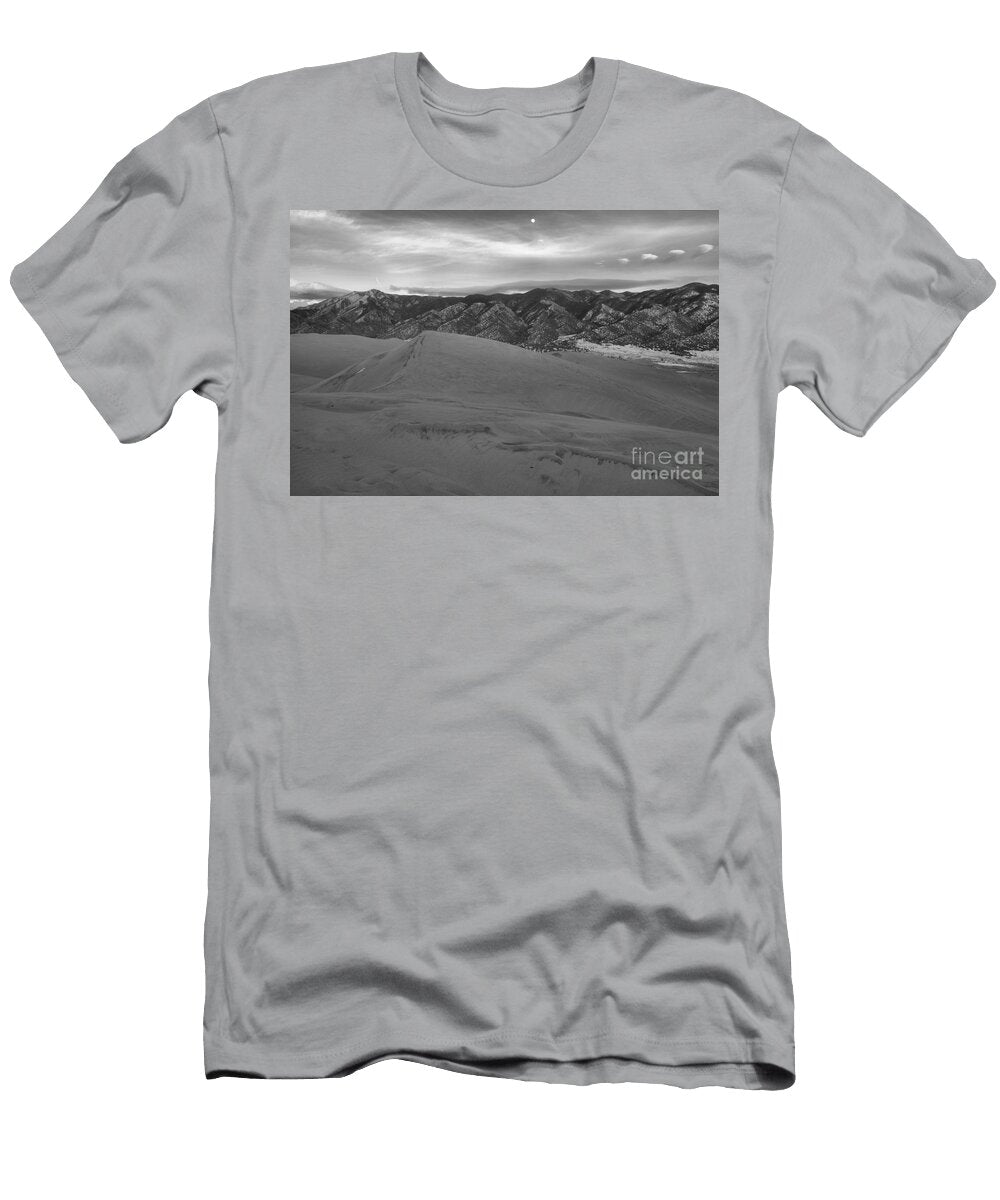 Evening At Great Sand Dunes National Park Black and White Adam Jewell T-Shirt