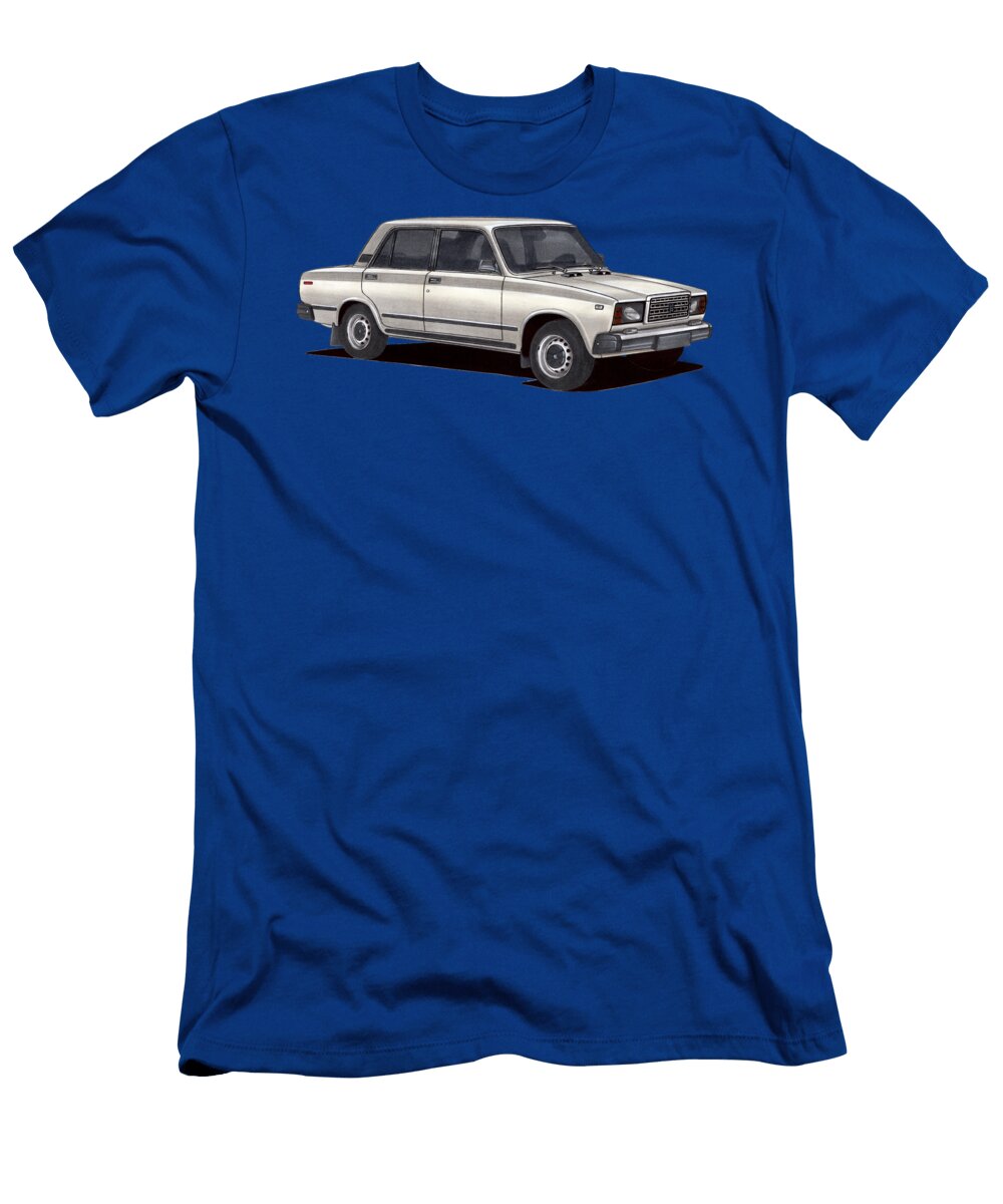Exclusive 80s Ussr Popular Car Gray Vaz Lada Zhiguli 2107 Sedan Vladyslav Shapovalenko T-Shirt