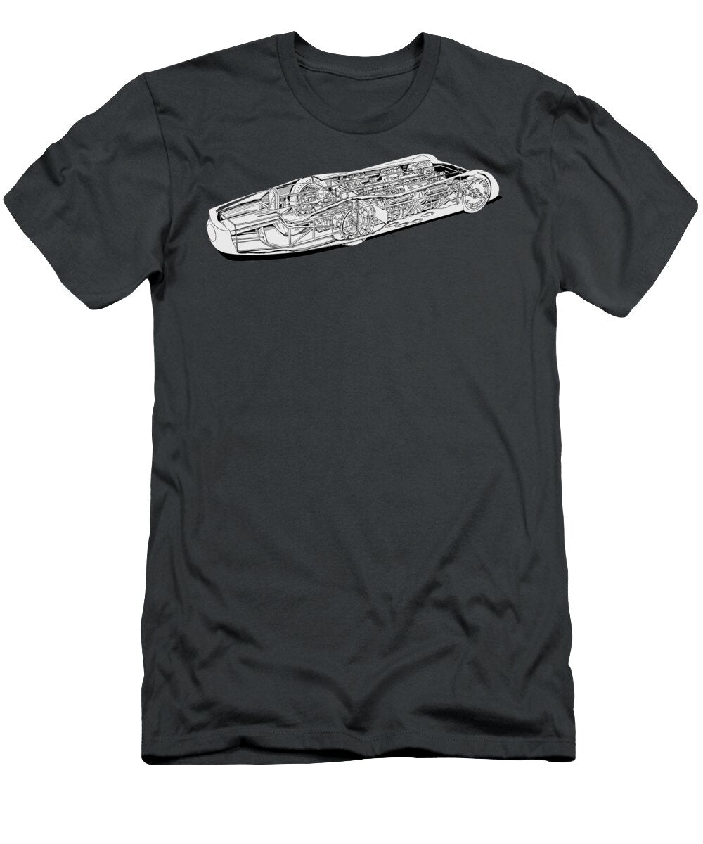 Exclusive American Land Speed Record Car Challenger 1 Mickey Thomson 6544 Kmp H Cutaway Auto Art Vladyslav Shapovalenko T-Shirt