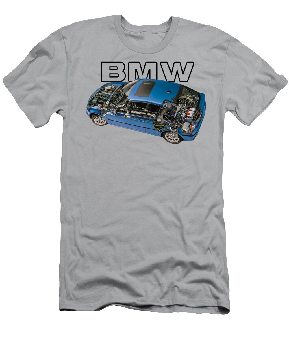 Exclusive Automotive Cutaway Art Legendary Sport 2 Door Compact Car Sexy BMW 3 Series E46 Coupe Vlad Automotive T-Shirt