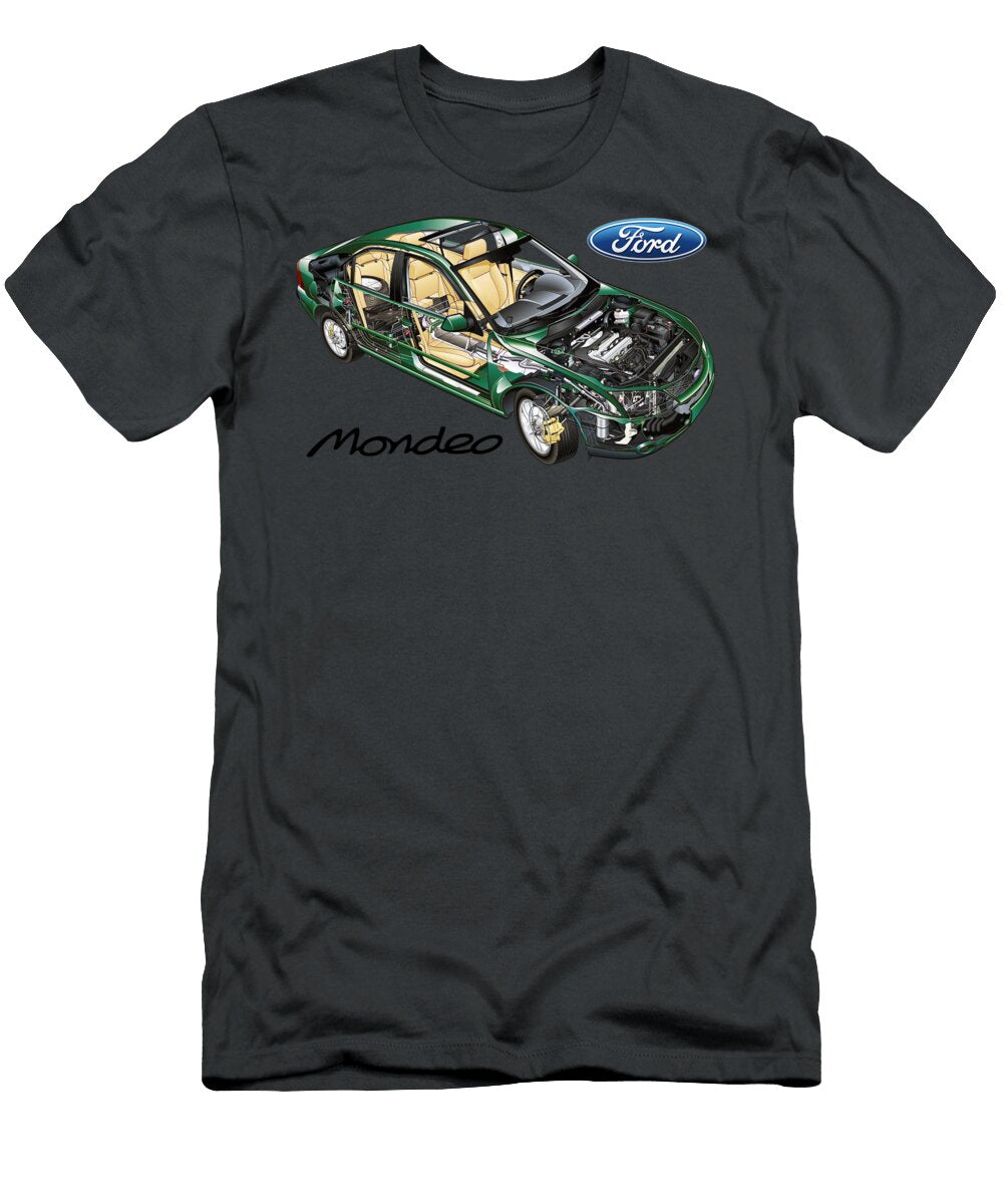 Exclusive Cutaway Art European Car Green Ford Mondeo Chia Sedan Vlad Automotive T-Shirt