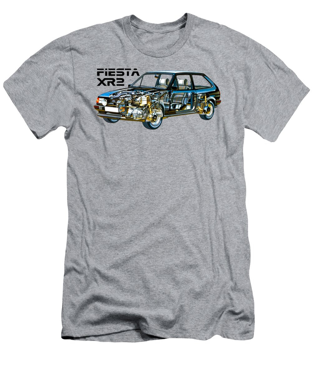 Exclusive Cutaway Art European Compact Car 1983 Ford Fiesta Xr2 Mark Ii 3 Door Hatchback Vlad Automotive T-Shirt